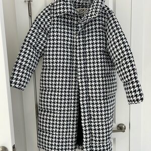 Peace Love World Houndstooth Puffer Coat